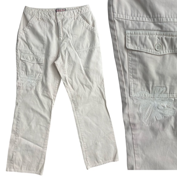 Y2K Cargo Khakis Pants with embroidered pocket detail - 12 - Picture 1 of 6